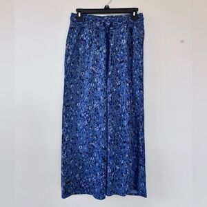 Athleta Avenue Wide Leg Crop Pants Women's Size 2 Allure Navy Blue Drawstring